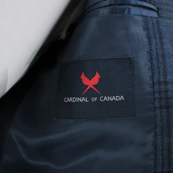 Cardinal of Canada NWT Wool Sport Coat Size 38S US In Blue & Black Plaid